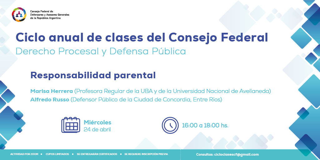 CICLO ANUAL DE CLASES DEL CONSEJO FEDERAL - “RESPONSABILIDAD PARENTAL”